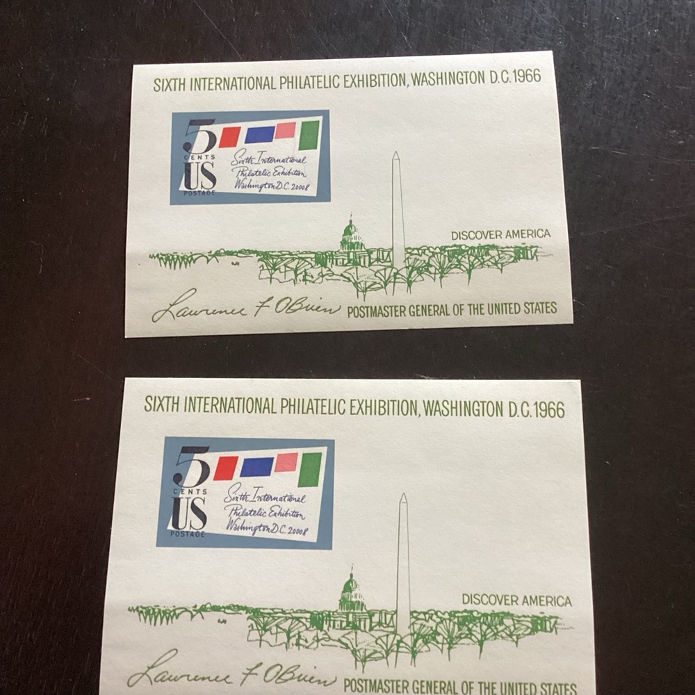 1966 Sixth International Philatelic Exhibition Souvenir Sheets   2 count Lot